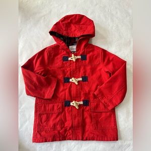 Janie & Jack Red HOODED TOGGLE COAT Kids 3-4 Sailor Style